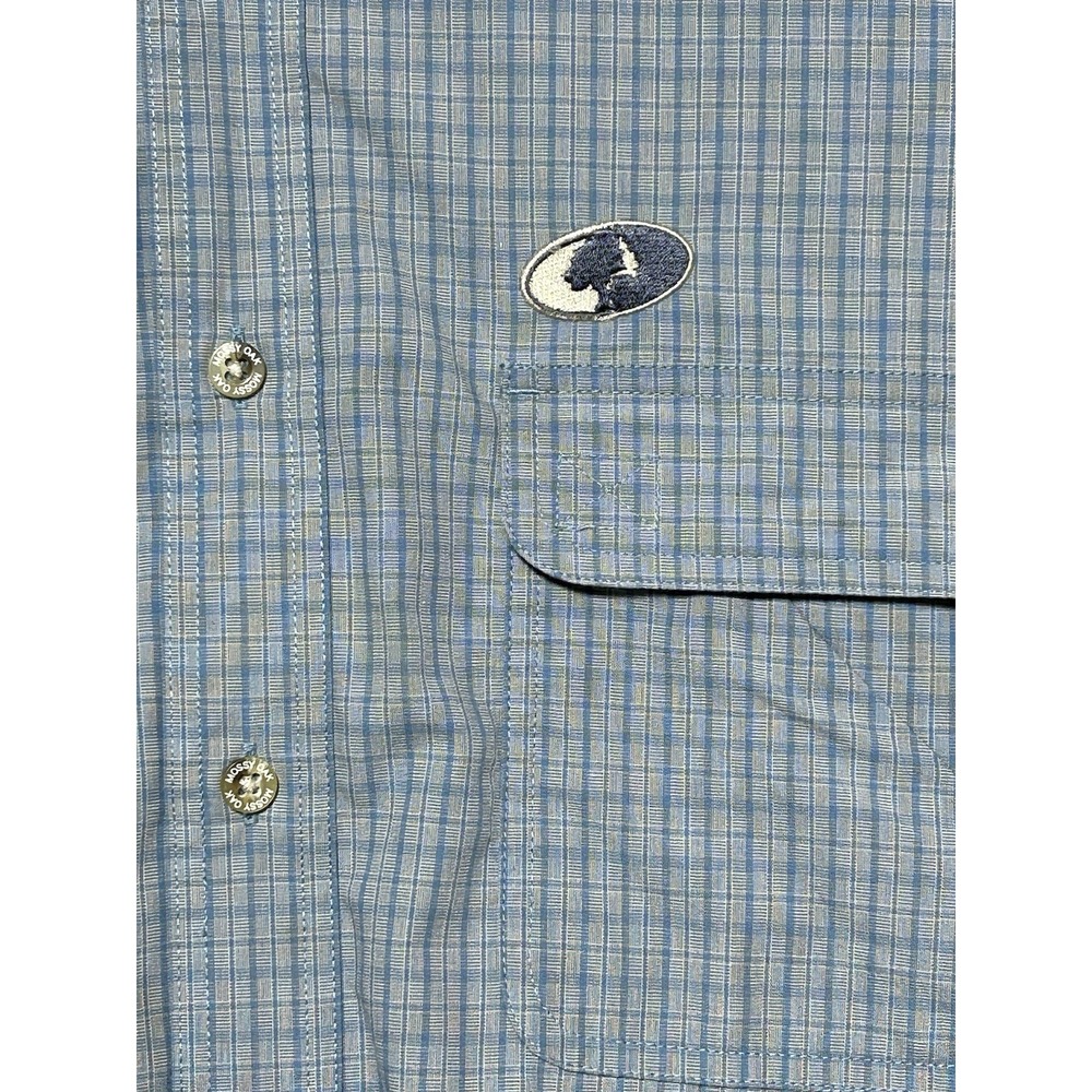 Mossy Oak Fishing Blue Performance Vented Shirt‎ Button Down SZ XL Boating - Picture 2 of 16